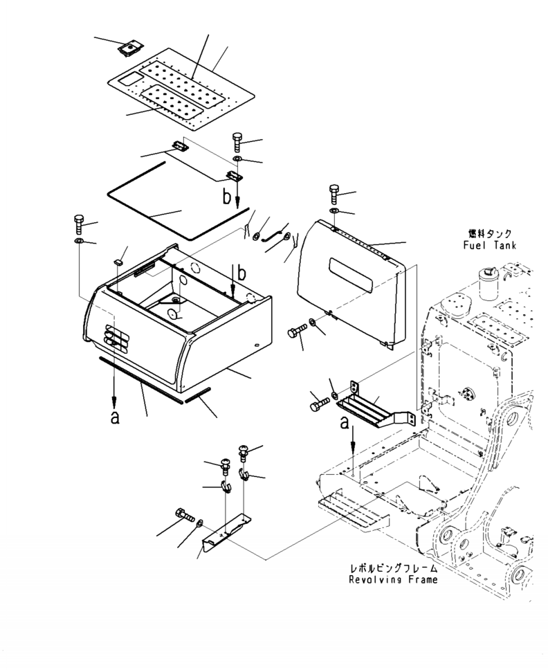 Excavators Komatsu / PC210LL-10 A52001 - UP(PC210LLE) / M1220-001001 TOOL BOX(M-032 : M1220-001001)