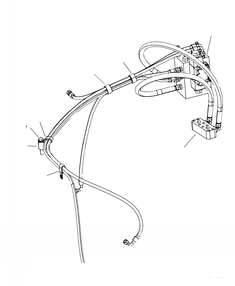 Excavators Komatsu / PC210LL-10 A52001 - UP(PC210LLE) / N1230-001002 SOFT SWING VALVE MANIFOLD HYDRAULIC PIPING MOUNTING(N-022 : N1230-001002)