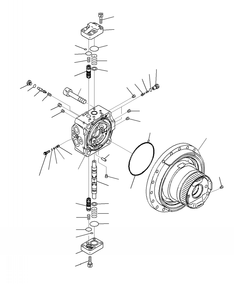 Excavators Komatsu / PC210LL-10 A52001 - UP(PC210LLE) / P1210-002001 TRAVEL MOTOR, L.H. (1/2)(P-006 : P1210-002001)