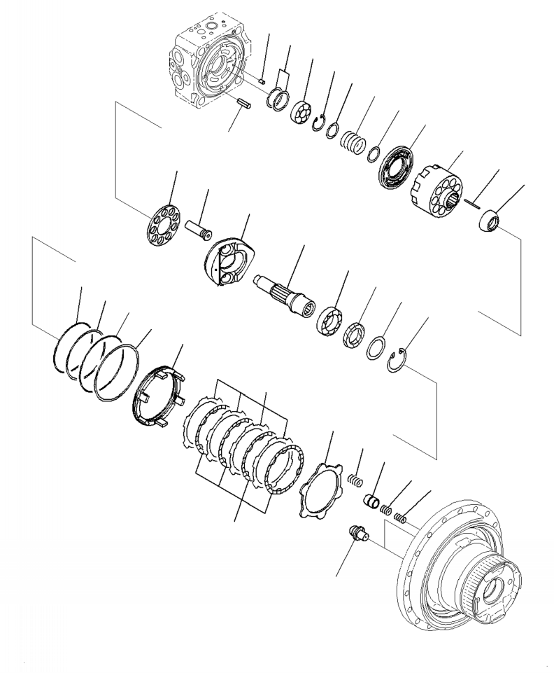 Excavators Komatsu / PC210LL-10 A52001 - UP(PC210LLE) / P1210-003002 TRAVEL MOTOR, R.H. (2/2)(P-022 : P1210-003002)