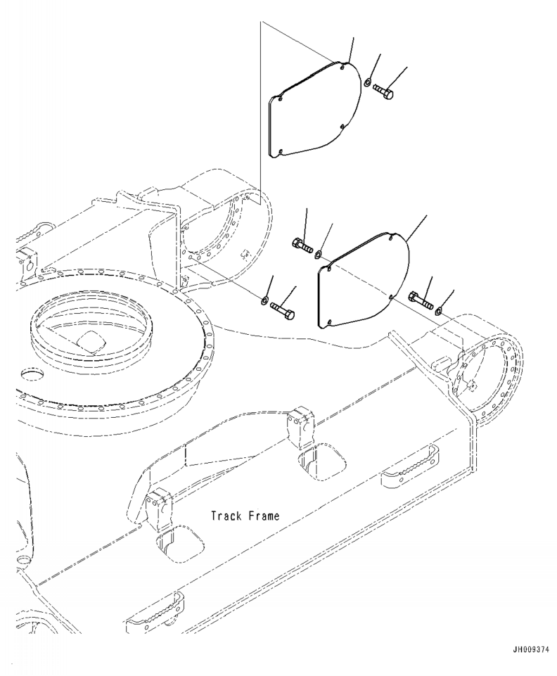 Excavators Komatsu / PC210LL-10 A52001 - UP(PC210LLE) / P1210-004001 FINAL DRIVE COVER(P-030 : P1210-004001)