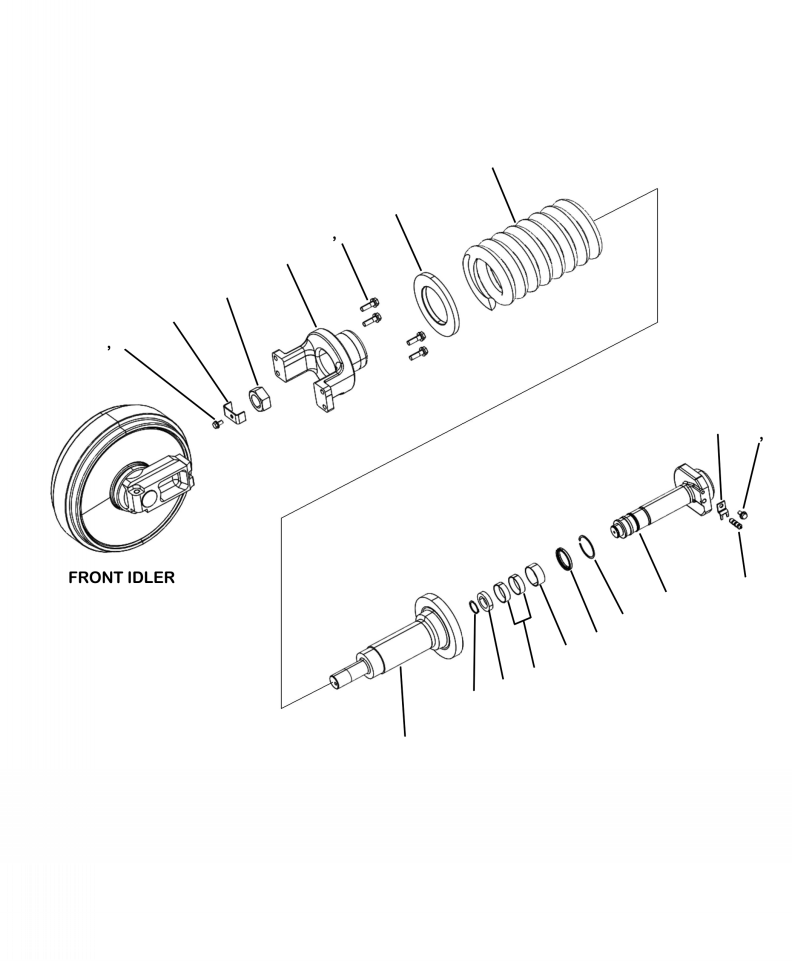 Excavators Komatsu / PC210LL-10 A52001 - UP(PC210LLE) / R0110-001002 IDLER CUSHION(R-004 : R0110-001002)