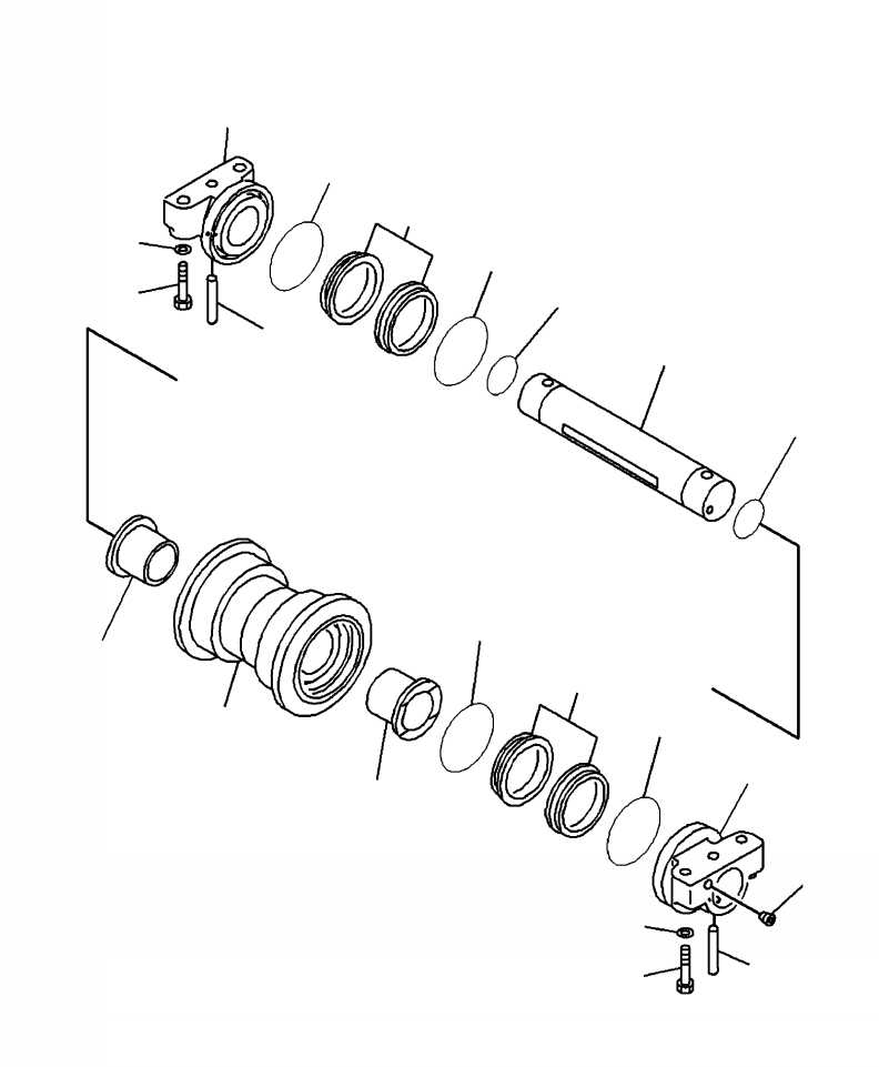Excavators Komatsu / PC210LL-10 A52001 - UP(PC210LLE) / R0300-001001 CARRIER ROLLER(R-008 : R0300-001001)