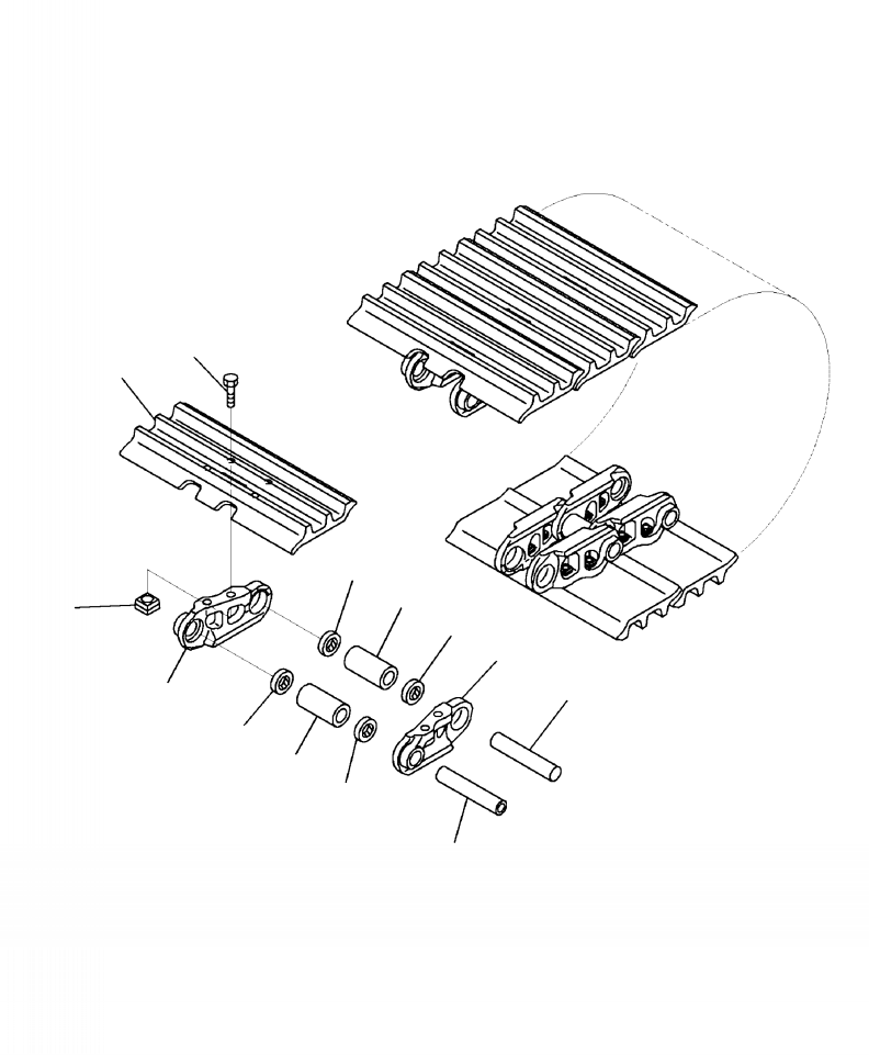 Excavators Komatsu / PC210LL-10 A52001 - UP(PC210LLE) / R0500-001003 TRACK SHOE TRIPLE GROUSER WITH HOLE (700 MM WIDE)(R-016 : R0500-001003)