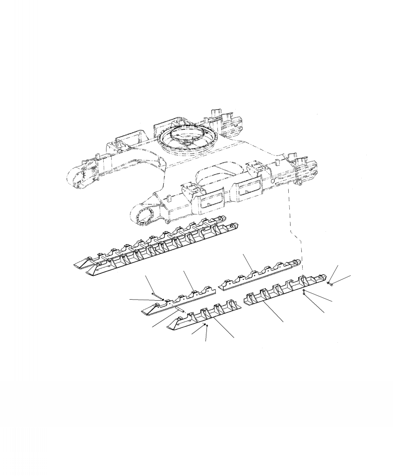 Excavators Komatsu / PC210LL-10 A52001 - UP(PC210LLE) / R1200-001001 TRACK ROLLER GUARD FULL LENGTH(R-026 : R1200-001001)