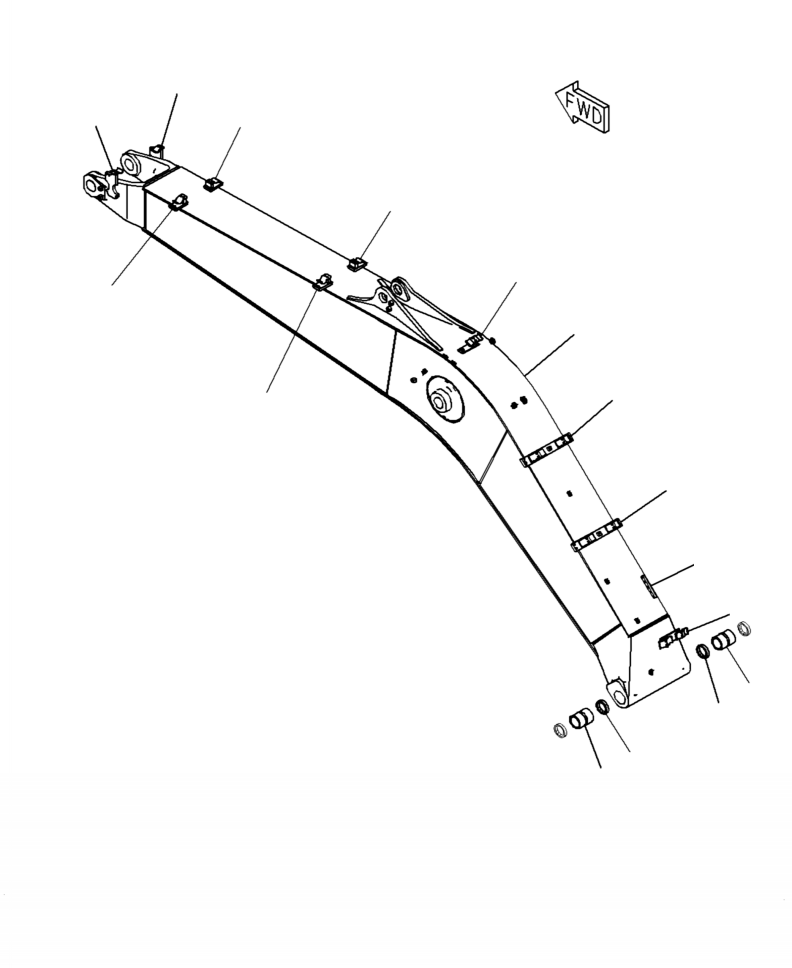 Excavators Komatsu / PC210LL-10 A52001 - UP(PC210LLE) / T1110-001001 BOOM 5700 MM(T-002 : T1110-001001)