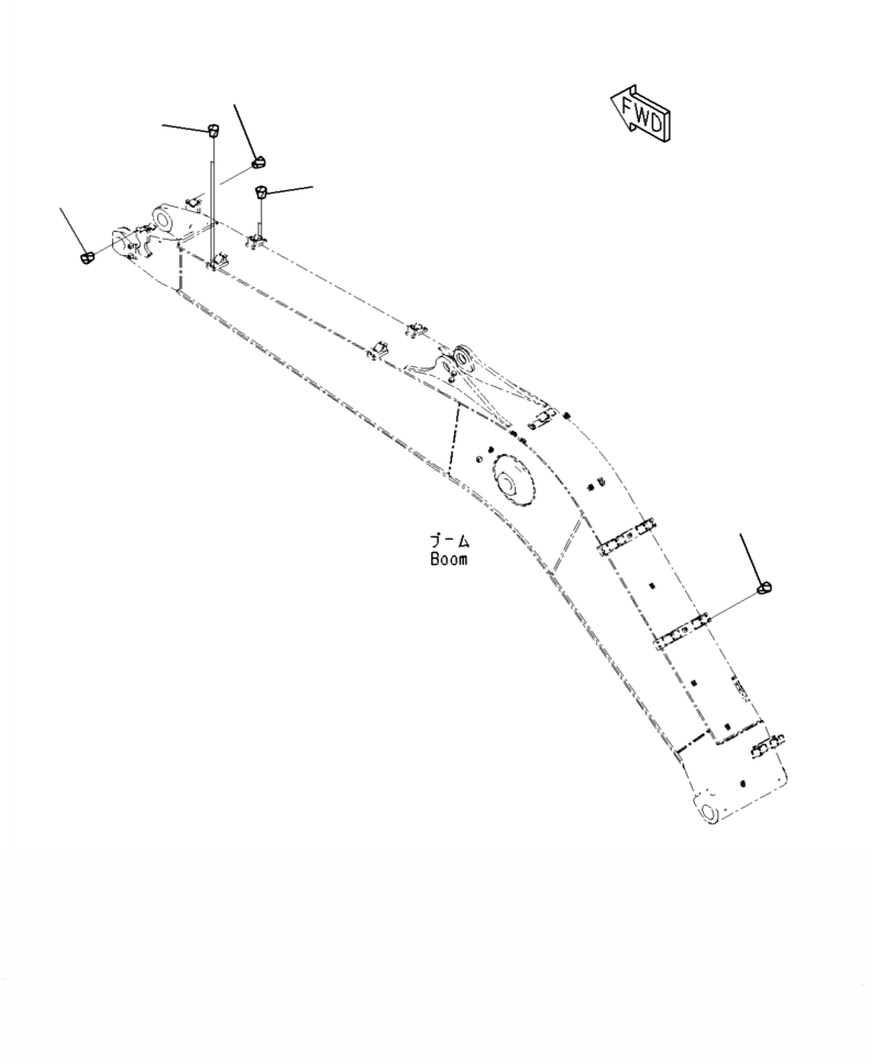 Excavators Komatsu / PC210LL-10 A52001 - UP(PC210LLE) / T1110-001006 BOOM ATTACHMENT PLUG(T-012 : T1110-001006)