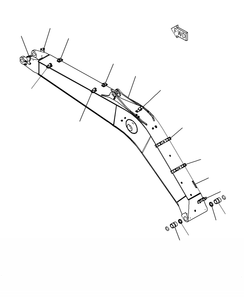 Excavators Komatsu / PC210LL-10 A52001 - UP(PC210LLE) / T1110-002001 BOOM 5700 MM STRENGTHENED(T-016 : T1110-002001)