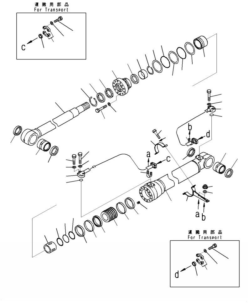 Excavators Komatsu / PC210LL-10 A52001 - UP(PC210LLE) / T1120-001002 BOOM CYLINDER R.H.(T-026 : T1120-001002)