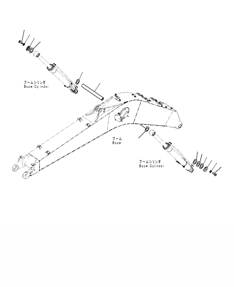Excavators Komatsu / PC210LL-10 A52001 - UP(PC210LLE) / T1125-002001 BOOM PIN(T-032 : T1125-002001)