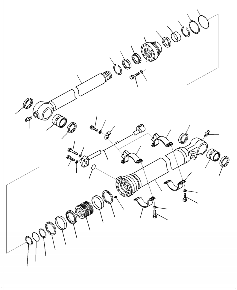 Excavators Komatsu / PC210LL-10 A52001 - UP(PC210LLE) / T1200-002002 BUCKET CYLINDER(T-042 : T1200-002002)