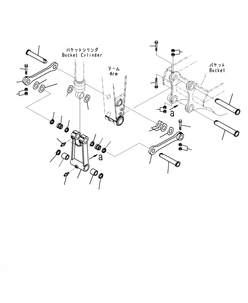 Excavators Komatsu / PC210LL-10 A52001 - UP(PC210LLE) / T1200-002003 ARM 2900 MM, BUCKET LINK(T-046 : T1200-002003)