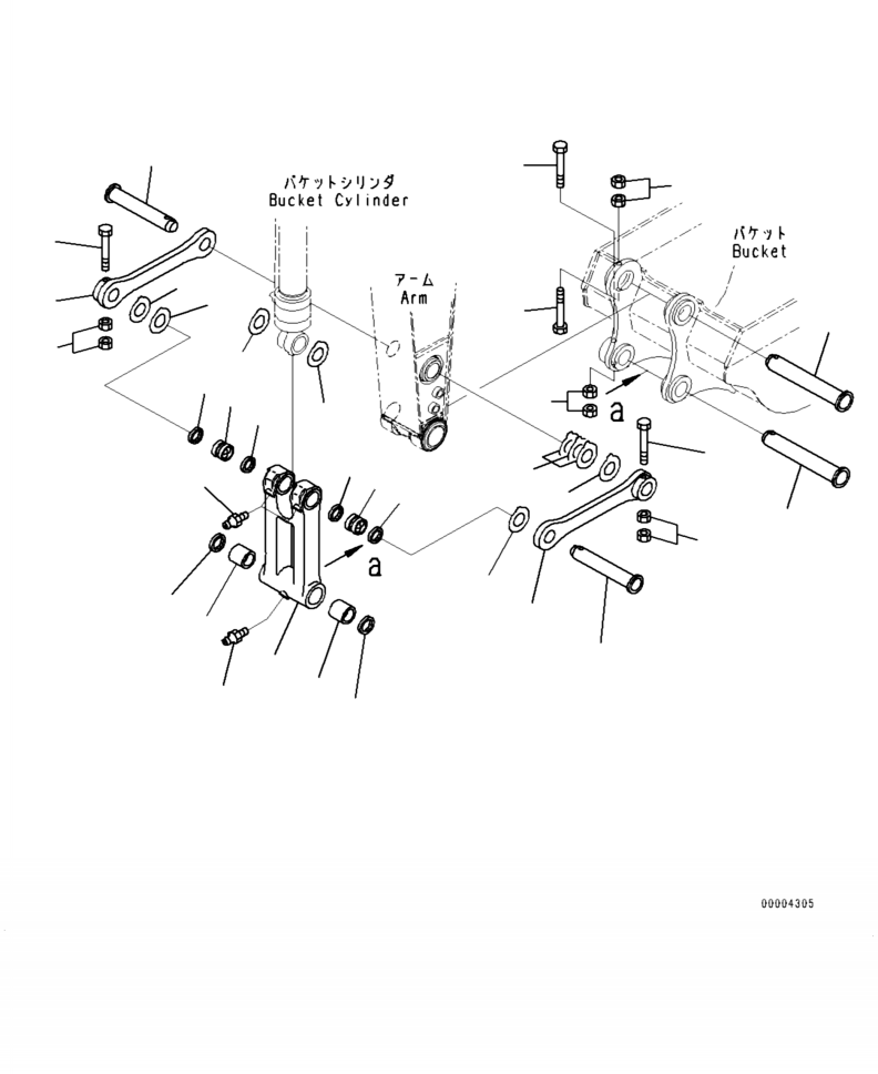Excavators Komatsu / PC210LL-10 A52001 - UP(PC210LLE) / T1200-003003 ARM 2900 MM, REINFORCED TYPE (HD), BUCKET LINK(T-052 : T1200-003003)