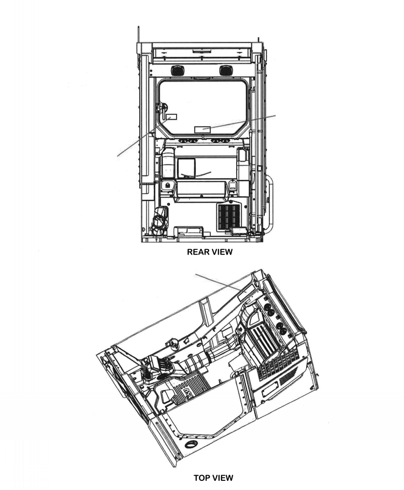 Excavators Komatsu / PC210LL-10 A52001 - UP(PC210LLE) / U0100-002002 DECAL CAB INTERIOR (2/2)(U-006 : U0100-002002)