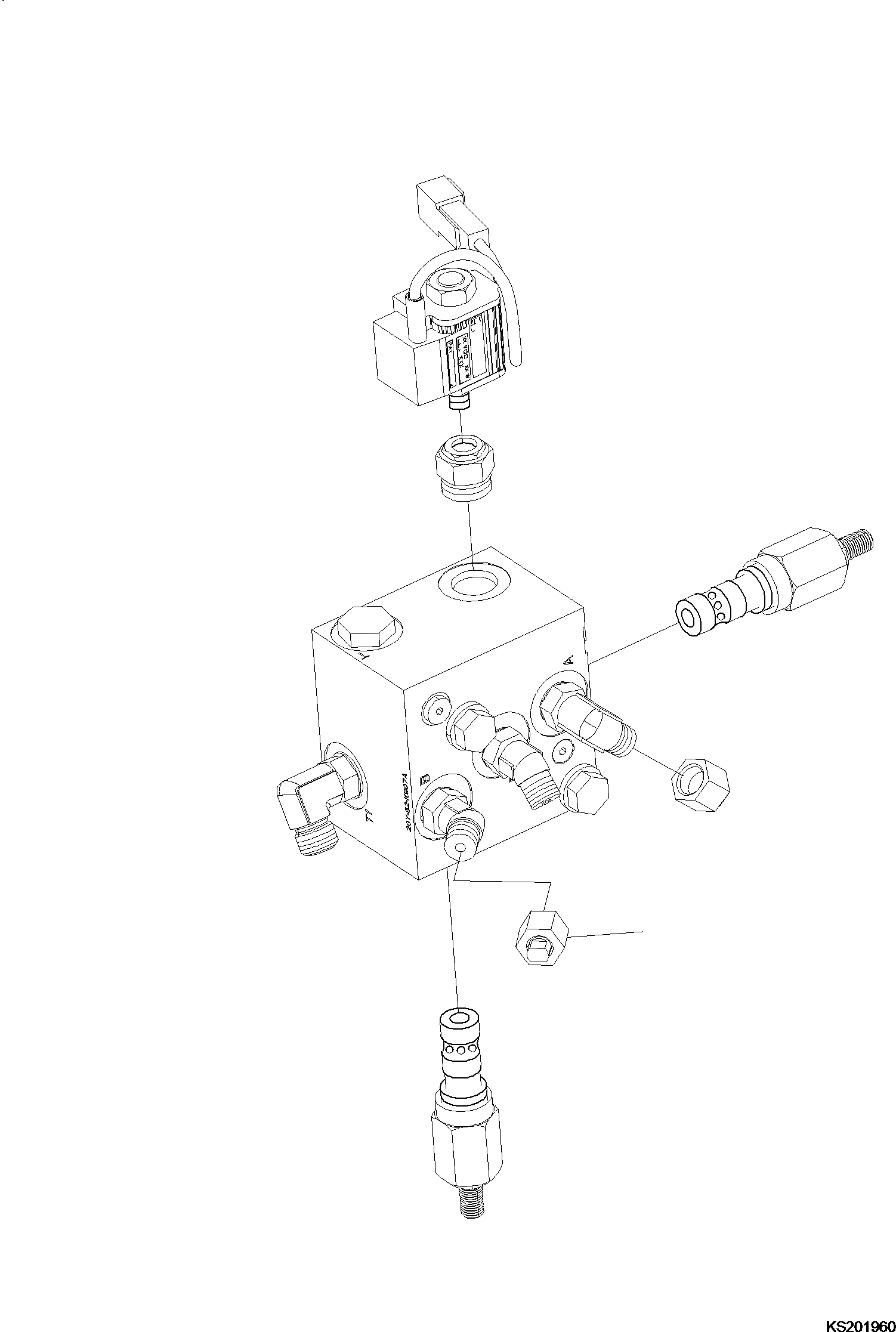 Excavators Komatsu / PC210LC-10 15M SUPER LONG FRONT S/N K60001-UP(PC210SLU) / 1 ATTACHED, EPC LINE(001003 : H1271-001001)