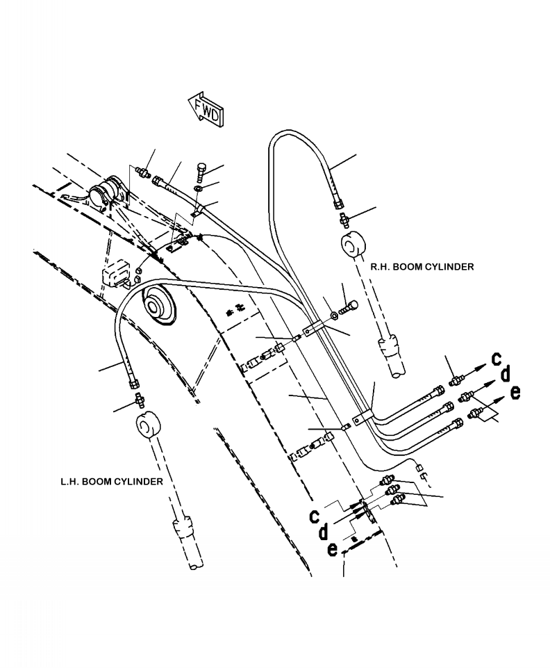 Excavators Komatsu / PC220LC-8 S/N A88001-UP(PC220LCE) / T1110-05A0 BOOM LUBRICATING LINE(T-011 : T1110-05A0)