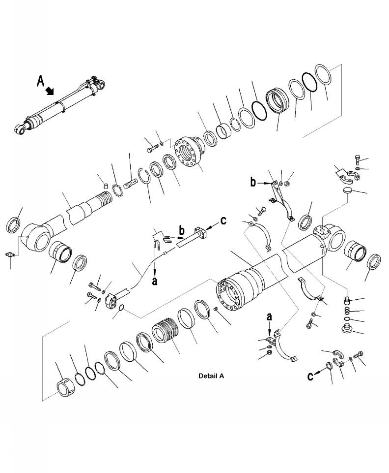 Excavators Komatsu / PC220LC-8 S/N A88001-UP(PC220LCE) / T1140-01A0 ARM CYLINDER(T-029 : T1140-01A0)