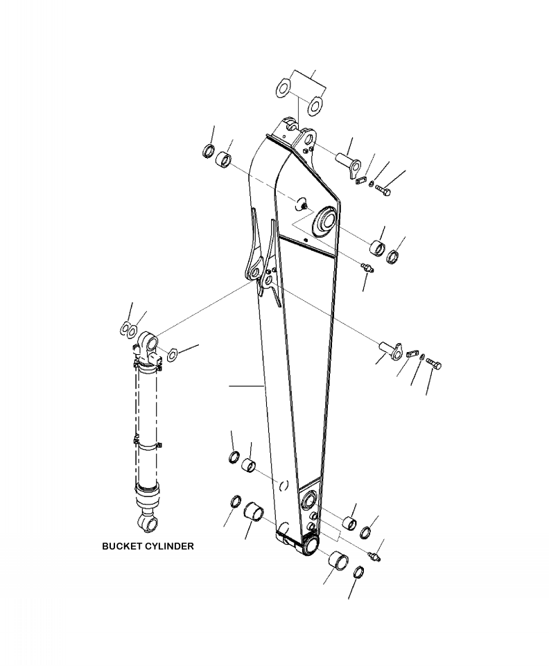 Excavators Komatsu / PC220LC-8 S/N A88001-UP(PC220LCE) / T1200-01A1 ARM HEAVY DUTY (BUSHINGS AND PIN)(T-047 : T1200-01A1)