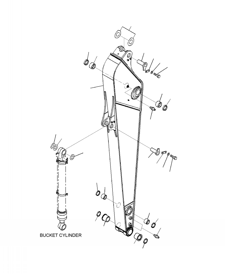 Excavators Komatsu / PC220LC-8 S/N A88001-UP(PC220LCE) / T1200-01A3 ARM HEAVY DUTY FOR ADDITIONAL PIPING FOR KLC SPEC.(T-051 : T1200-01A3)