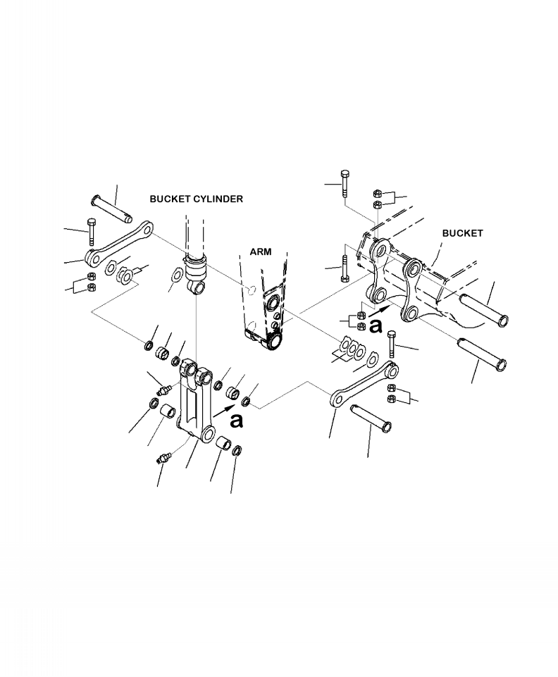 Excavators Komatsu / PC220LC-8 S/N A88001-UP(PC220LCE) / T1200-02A0 ARM BUCKET LINK(T-053 : T1200-02A0)