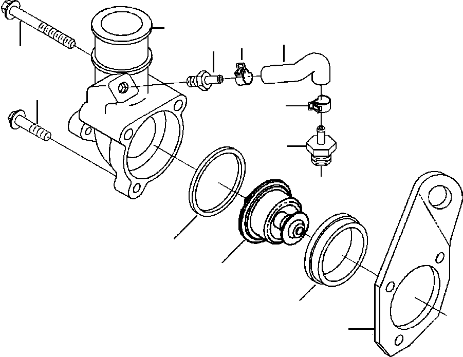 Excavators Komatsu / PC220LL-6 S/N A85001-UP(PC220LL6) / FIG. A5109-A2A1 THERMOSTAT HOUSING(A-074 : A5109-A2A1)