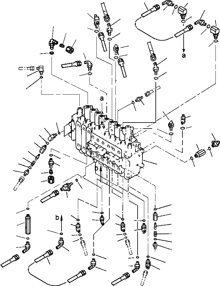 Excavators Komatsu / PC220LL-6 S/N A85001-UP(PC220LL6) / FIG. H0120-01A1A MAIN VALVE - 9 SPOOL(H-008 : H0120-01A1A)