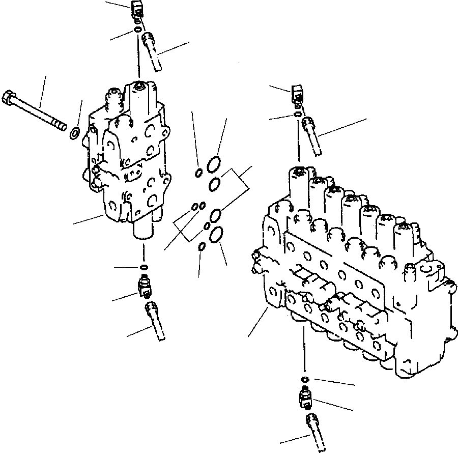 Excavators Komatsu / PC220LL-6 S/N A85001-UP(PC220LL6) / FIG. H0120-01A2 MAIN VALVE - CONNECTING PARTS - 8 SPOOL KIT(H-010 : H0120-01A2)