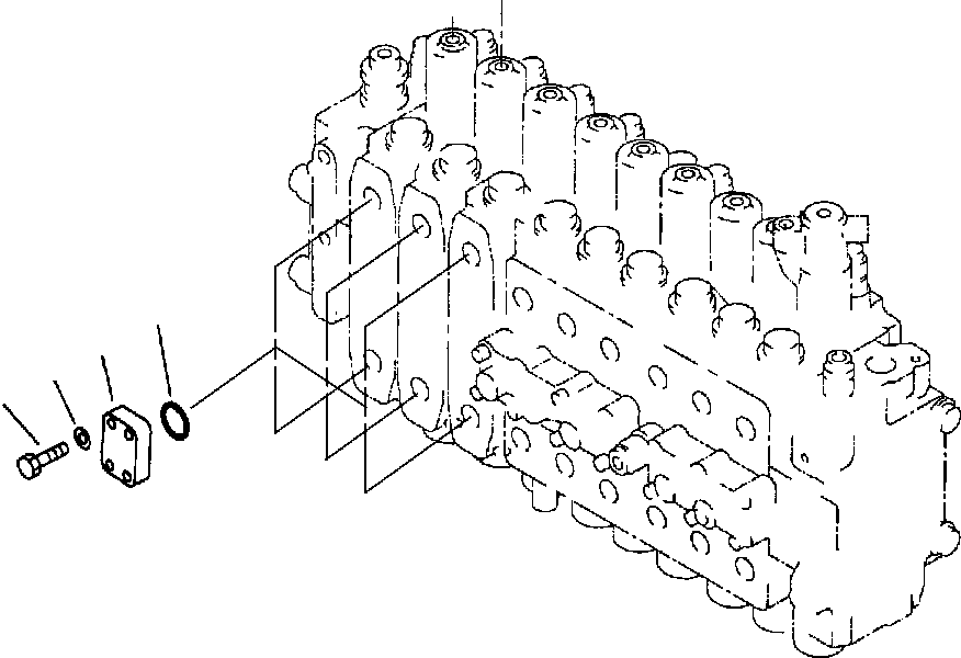 Excavators Komatsu / PC220LL-6 S/N A85001-UP(PC220LL6) / FIG. H0120-04A0 MAIN VALVE ATTACHMENT PLUG - STANDARD + 3 SERVICE VALVES(H-022 : H0120-04A0)