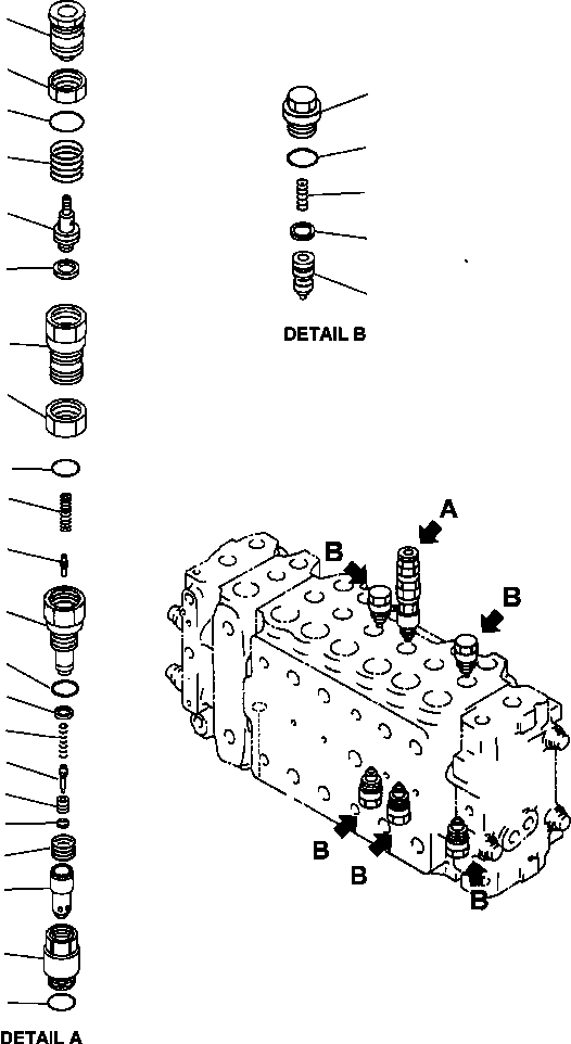 Excavators Komatsu / PC220LL-6 S/N A85001-UP(PC220LL6) / FIG. H0120-53A3 MAIN VALVE - SUCTION VALVE ASSEMBLY(H-040 : H0120-53A3)
