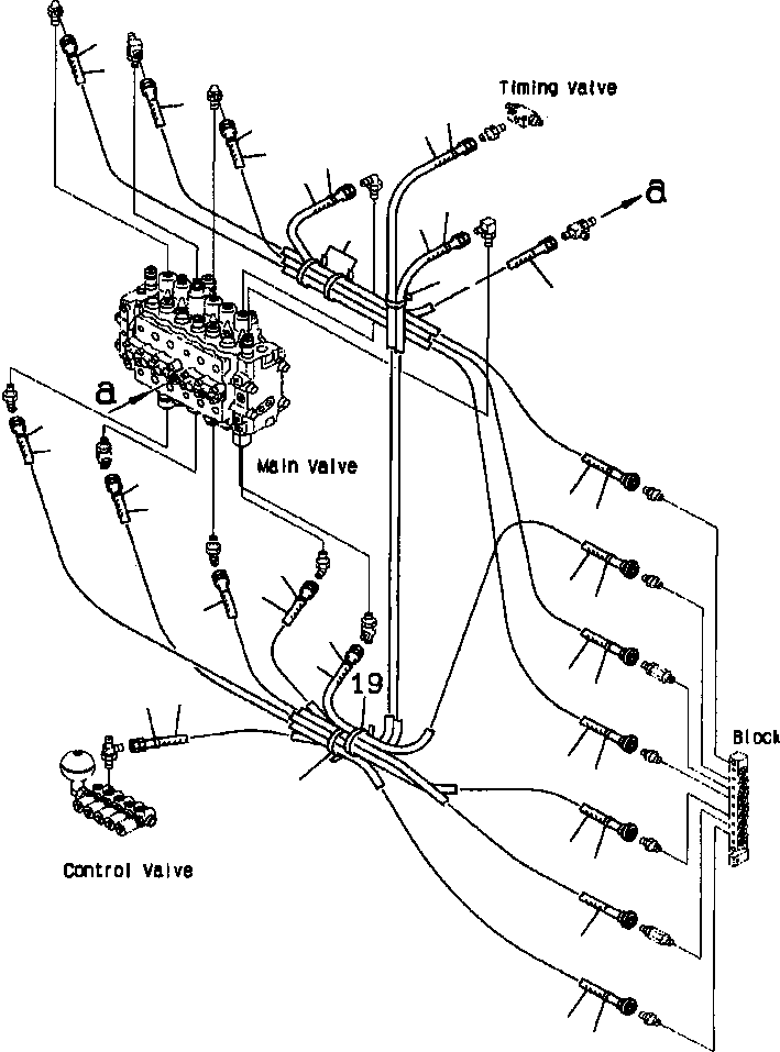 Excavators Komatsu / PC220LL-6 S/N A85001-UP(PC220LL6) / FIG. H1840-01A0 HYDRAULIC PIPING - PPC MAIN LINE - VALVE PPC LINES(H-116 : H1840-01A0)