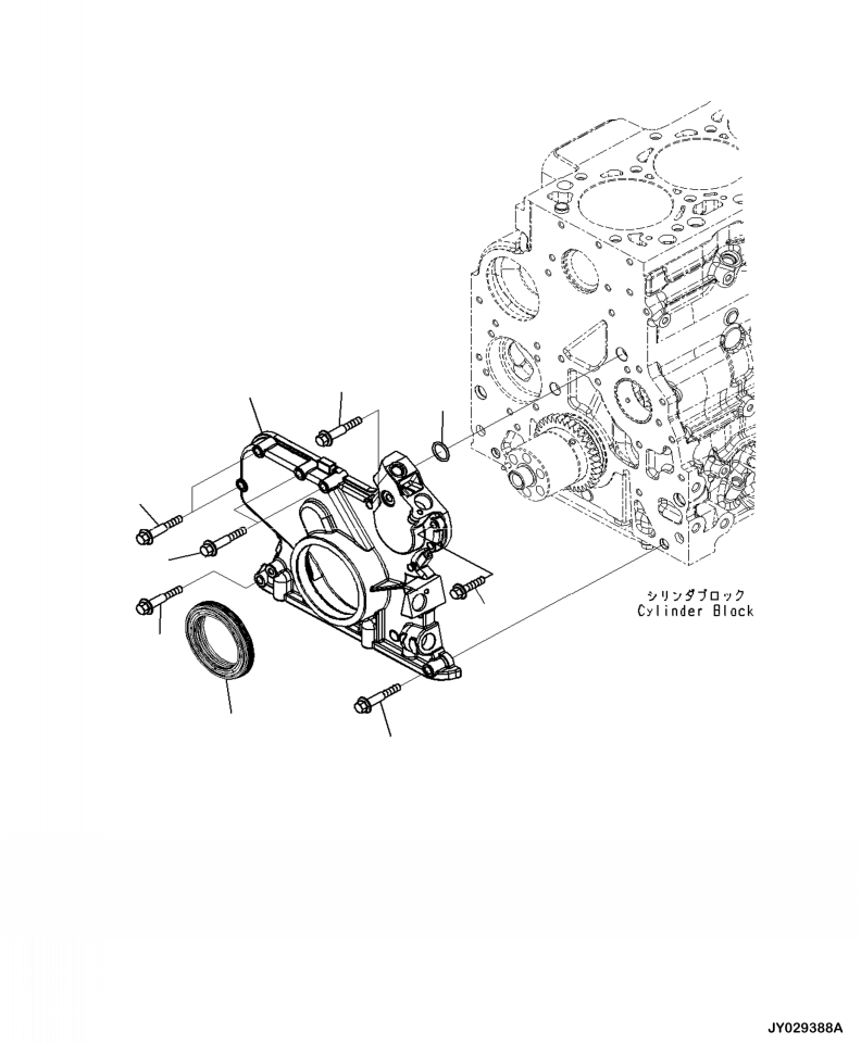 Komatsu parts book diagram for PC240LL-10 SN A20601-UP: AGG00-001001 FRONT GEAR COVER