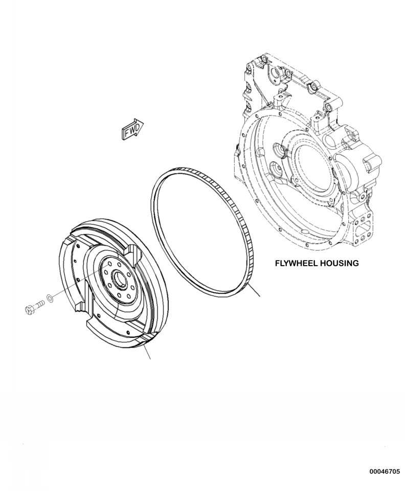 Komatsu parts book diagram for PC240LL-10 SN A20601-UP: AFW00-001001 FLYWHEEL