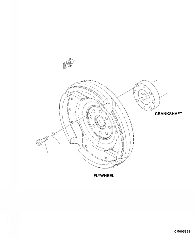 Komatsu parts book diagram for PC240LL-10 SN A20601-UP: AFW10-001001 FLYWHEEL MOUNTING