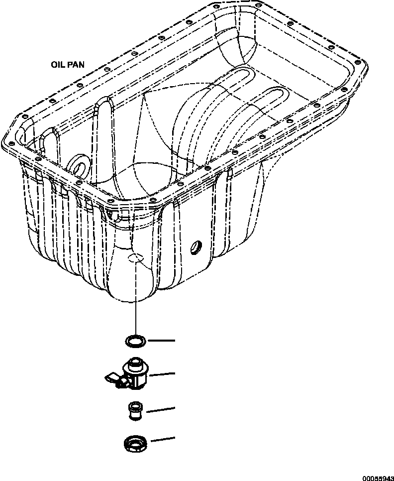 Komatsu parts book diagram for PC240LL-10 SN A20601-UP: ARD00-001001 ENGINE OIL DRAIN
