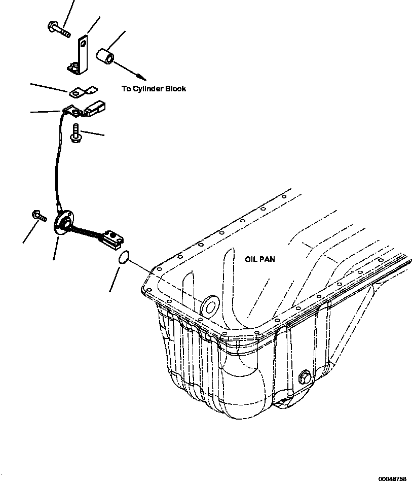 Komatsu parts book diagram for PC240LL-10 SN A20601-UP: ASD00-001001 ENGINE OIL LEVEL SENSOR