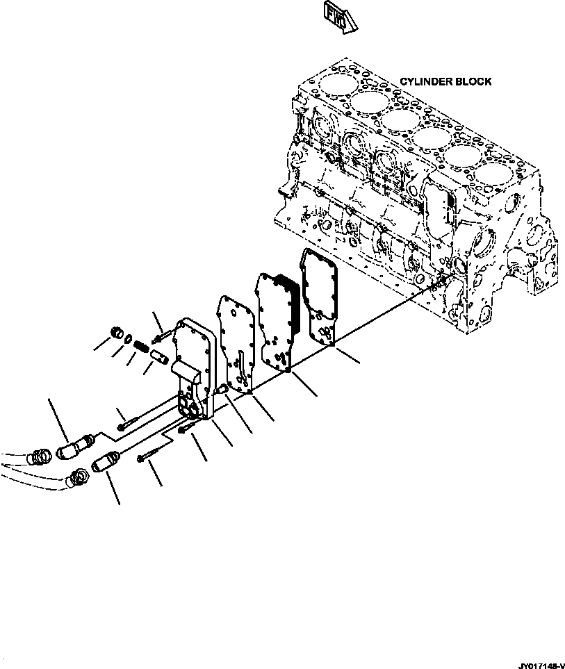 Komatsu parts book diagram for PC240LL-10 SN A20601-UP: ALC00-001001 ENGINE OIL COOLER