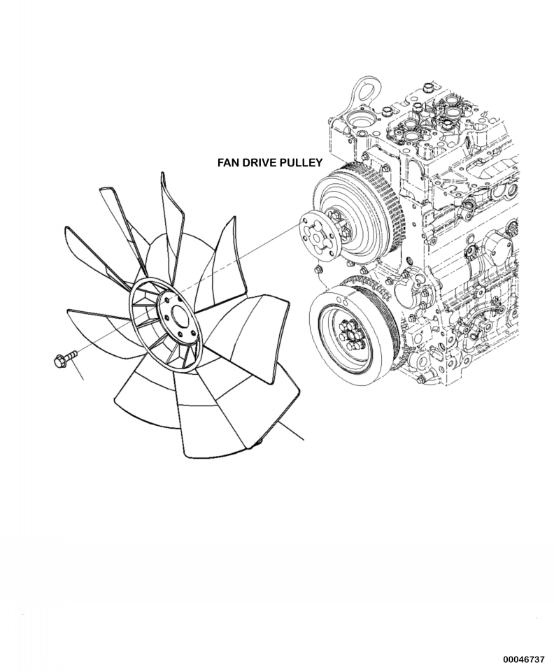 Komatsu parts book diagram for PC240LL-10 SN A20601-UP: A5030-001001 COOLING FAN