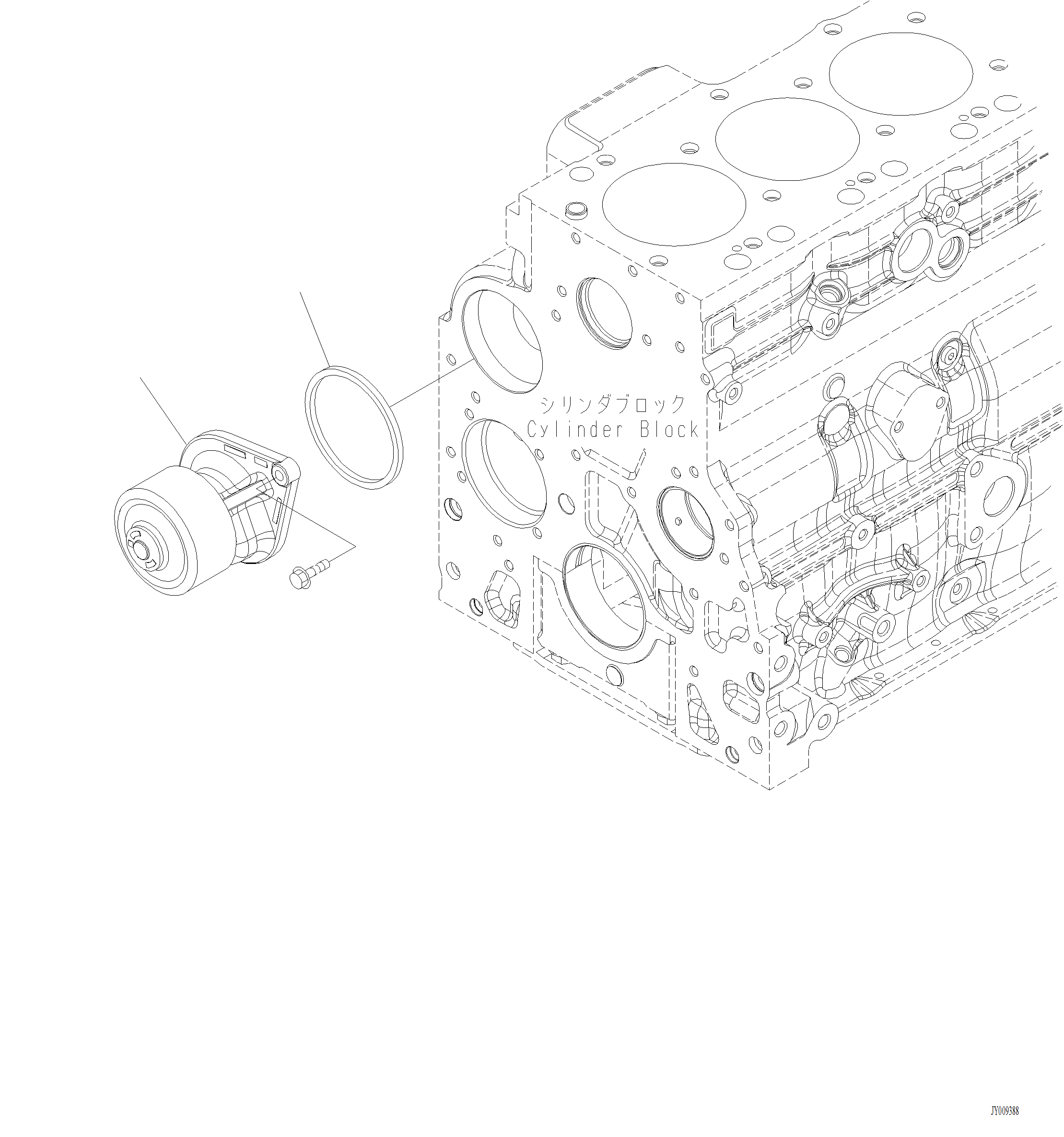 Komatsu parts book diagram for PC240LL-10 SN A20601-UP: A5019-002001 WATER PUMP