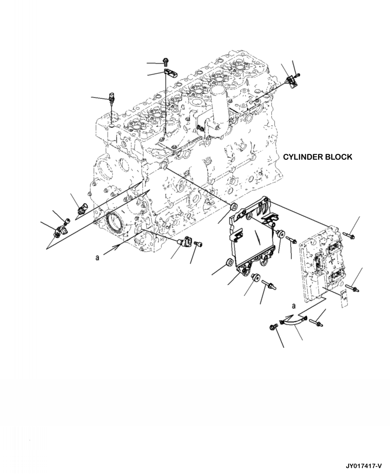 Komatsu parts book diagram for PC240LL-10 SN A20601-UP: APH00-001001 ENGINE CONTROL MODULE SENSORS