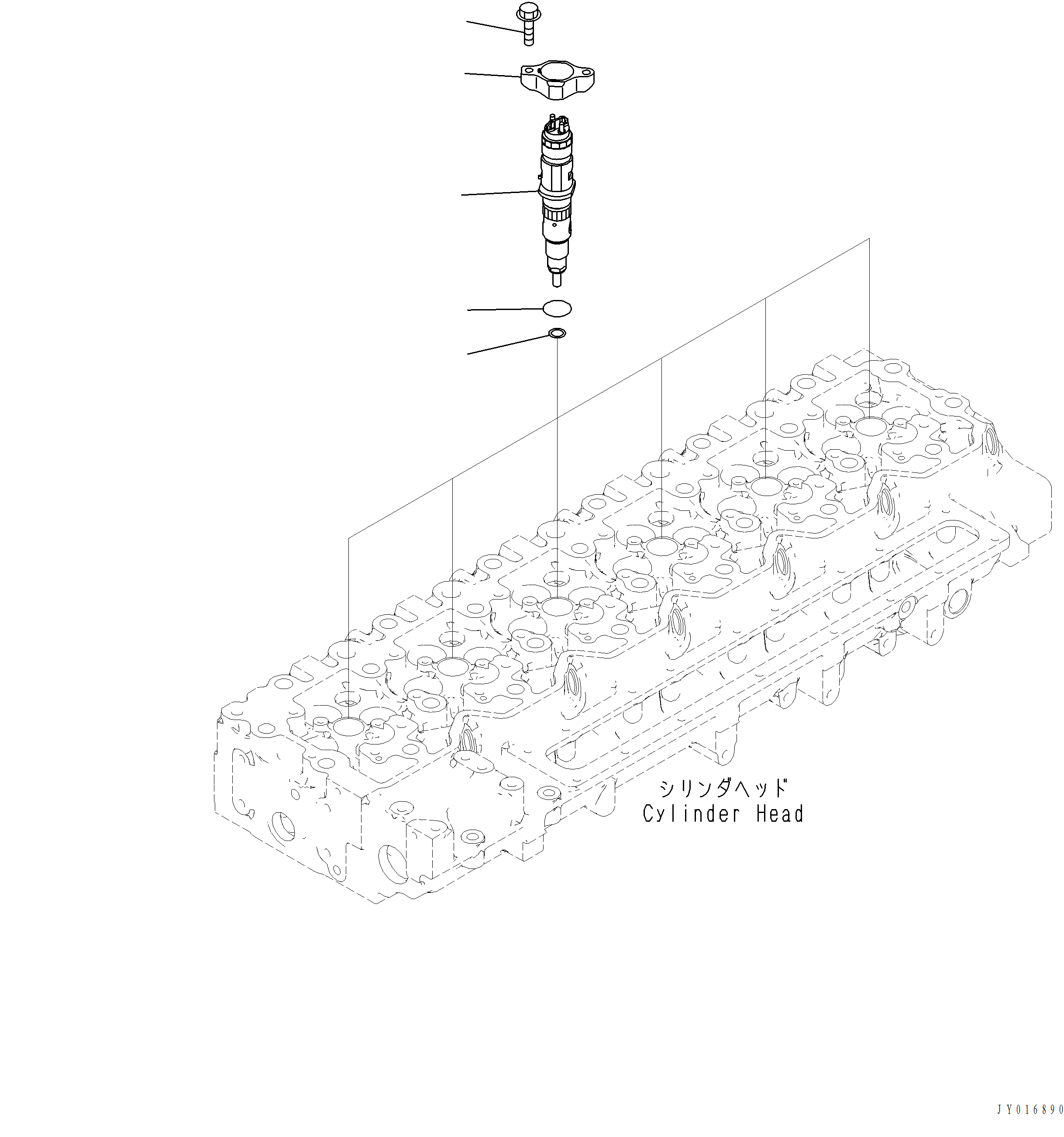 Komatsu parts book diagram for PC240LL-10 SN A20601-UP: APP10-001002 FUEL INJECTOR