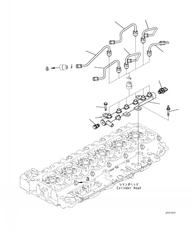 Komatsu parts book diagram for PC240LL-10 SN A20601-UP: APP10-001004 COMMON RAIL