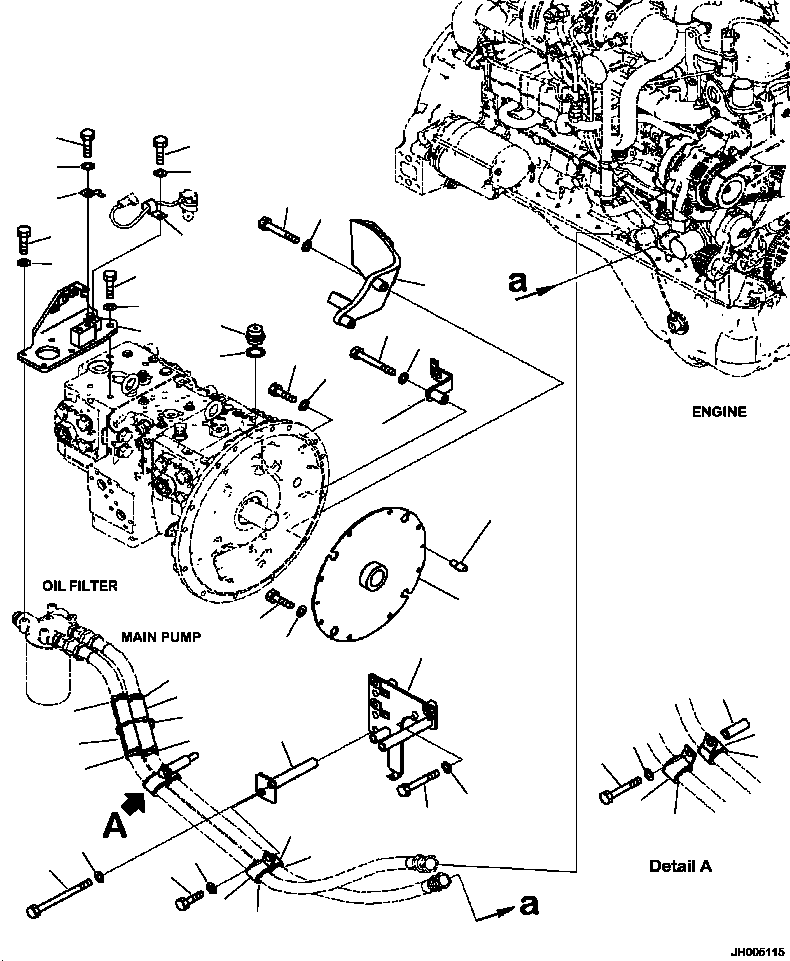 Excavators Komatsu / PC240LL-10 SN A20601-UP(PC240LLE) / A9999-501001 DAMPER AND PIPING(B-002 : A9999-501001)