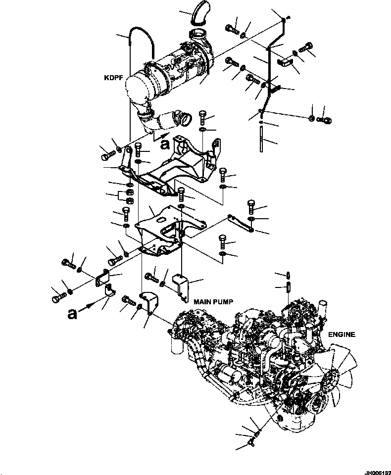 Excavators Komatsu / PC240LL-10 SN A20601-UP(PC240LLE) / A9999-501002 KOMATSU DIESEL PARTICULATE FILTER (KDPF) MOUNTING(B-006 : A9999-501002)