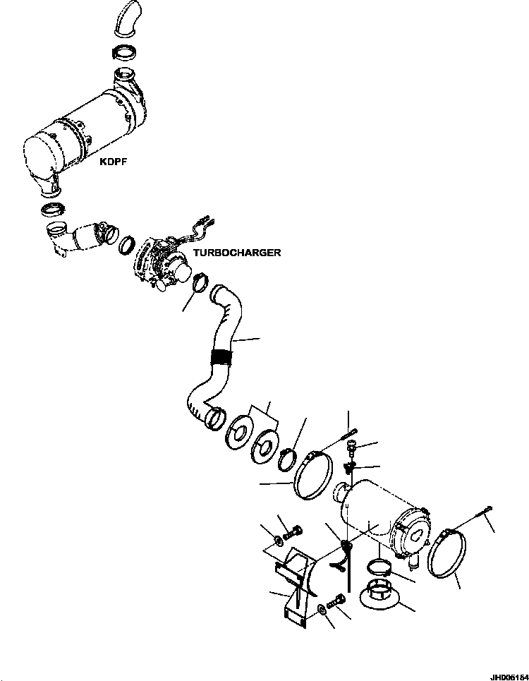 Komatsu parts book diagram for PC240LL-10 SN A20601-UP: B0200-001002 AIR INTAKE CONNECTOR MOUNT