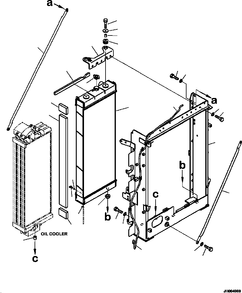 Komatsu parts book diagram for PC240LL-10 SN A20601-UP: C0100-001001 RADIATOR