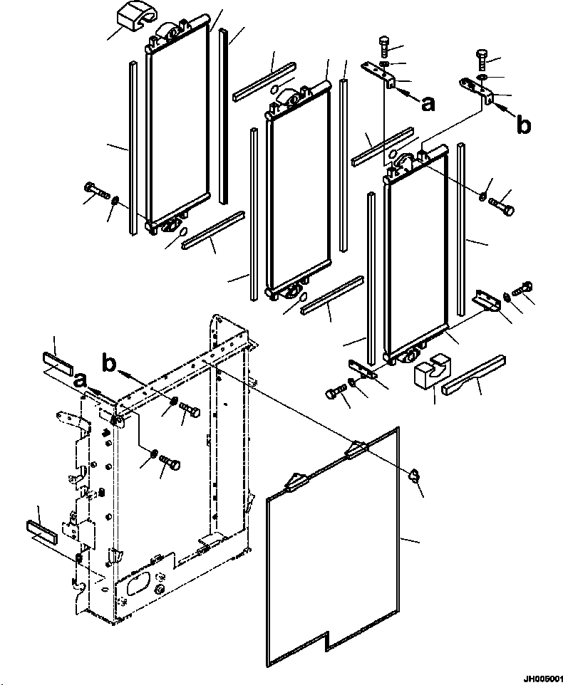 Excavators Komatsu / PC240LL-10 SN A20601-UP(PC240LLE) / C0100-001002 OIL COOLER(C-004 : C0100-001002)