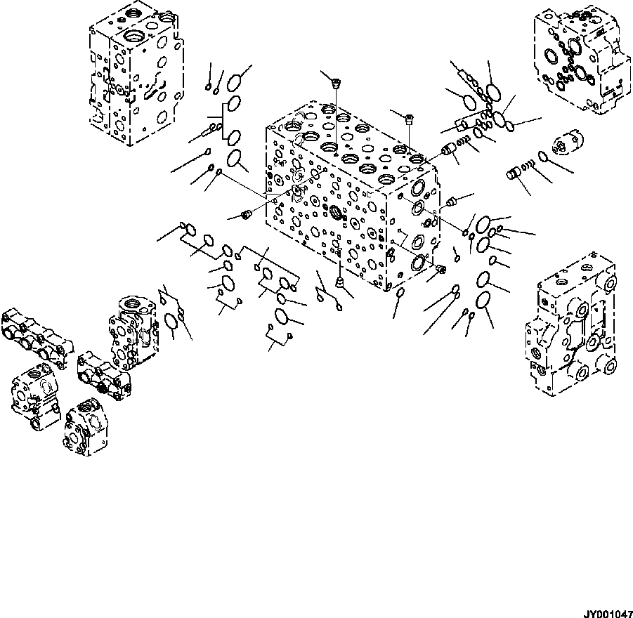 Komatsu parts book diagram for PC240LL-10 SN A20601-UP: H0120-002005 MAIN CONTROL VALVE WITH 1-ADDITIONAL ACTUATOR (5/20)