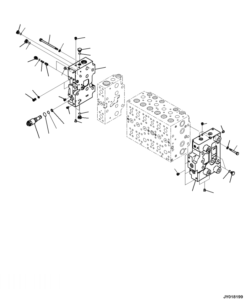 Komatsu parts book diagram for PC240LL-10 SN A20601-UP: H0120-002007 MAIN CONTROL VALVE WITH 1-ADDITIONAL ACTUATOR (7/20)