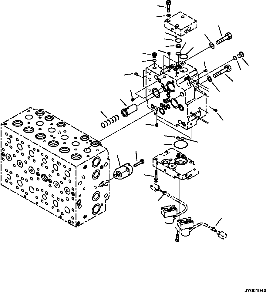 Komatsu parts book diagram for PC240LL-10 SN A20601-UP: H0120-002014 MAIN CONTROL VALVE WITH 1-ADDITIONAL ACTUATOR (14/20)