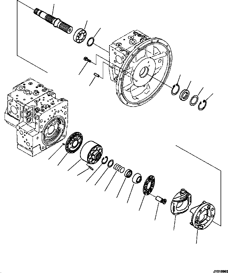 Komatsu parts book diagram for PC240LL-10 SN A20601-UP: H0210-002003 MAIN PISTON PUMP (3/12)